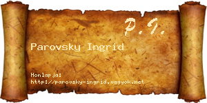 Parovsky Ingrid névjegykártya